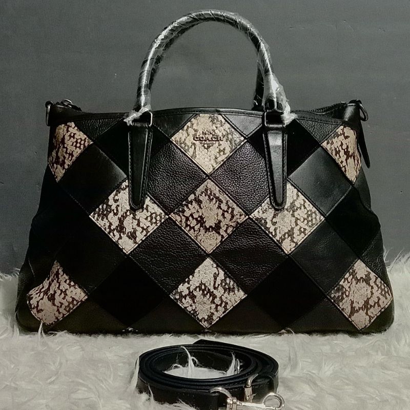 Tas Wanita Top Handle / Sling Bag Coc Morgan Satchel Patchwork Leather  Second