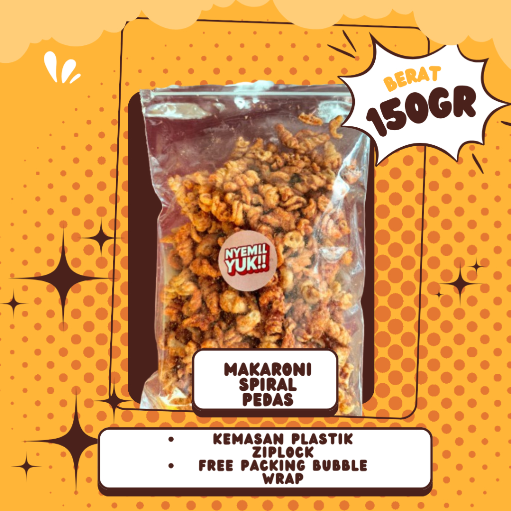 

Makaroni Spiral Pedas 150gr – Camilan Pedas Renyah & Nagih | Nyemil Yuk!!