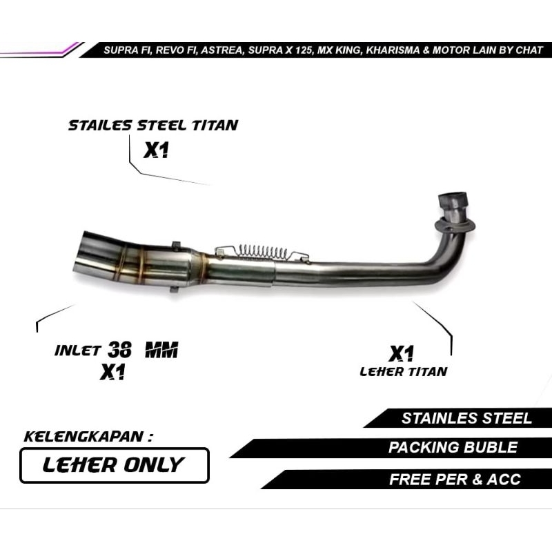 Leher Knalpot Standar Racing Bebek Honda Karisma Supra x 125 DLL