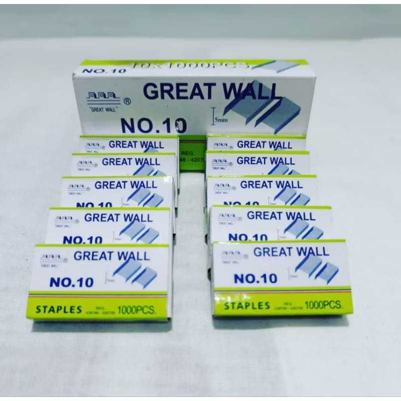 

GROSIRR!!! great wall isi staples no 10 (per box)