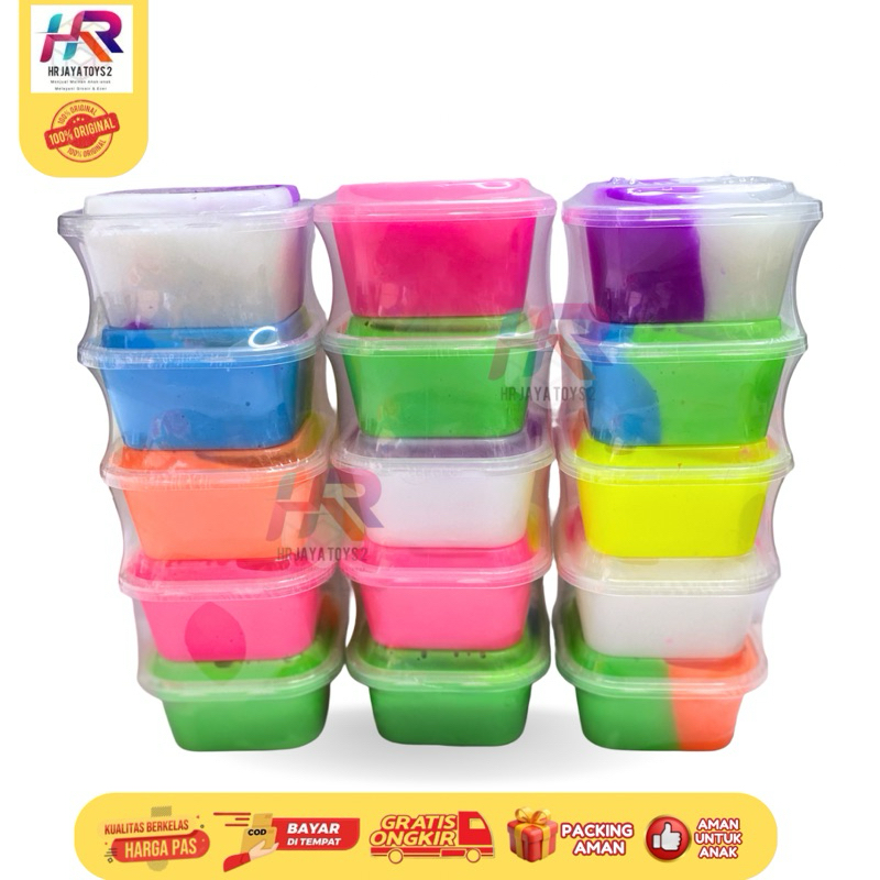 Slime Susu Kotak Warna-Warni 125ml Isi 5PCS