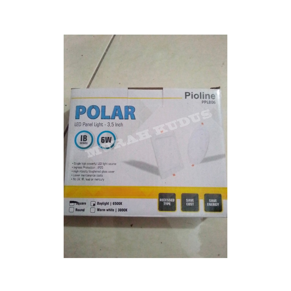 LAMPU DOWN LIGHT LED PANEL INBOW PIOLINE/POLAR PUTIH 6WATT (3,5)