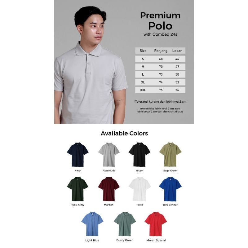 Kaos Polo Custom Sablon Satuan