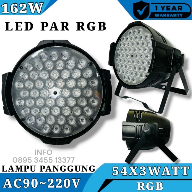 Lampu LED Par 54x3W lampu RGBW panggung karaoke/live musik mengikuti irama musik dmx512