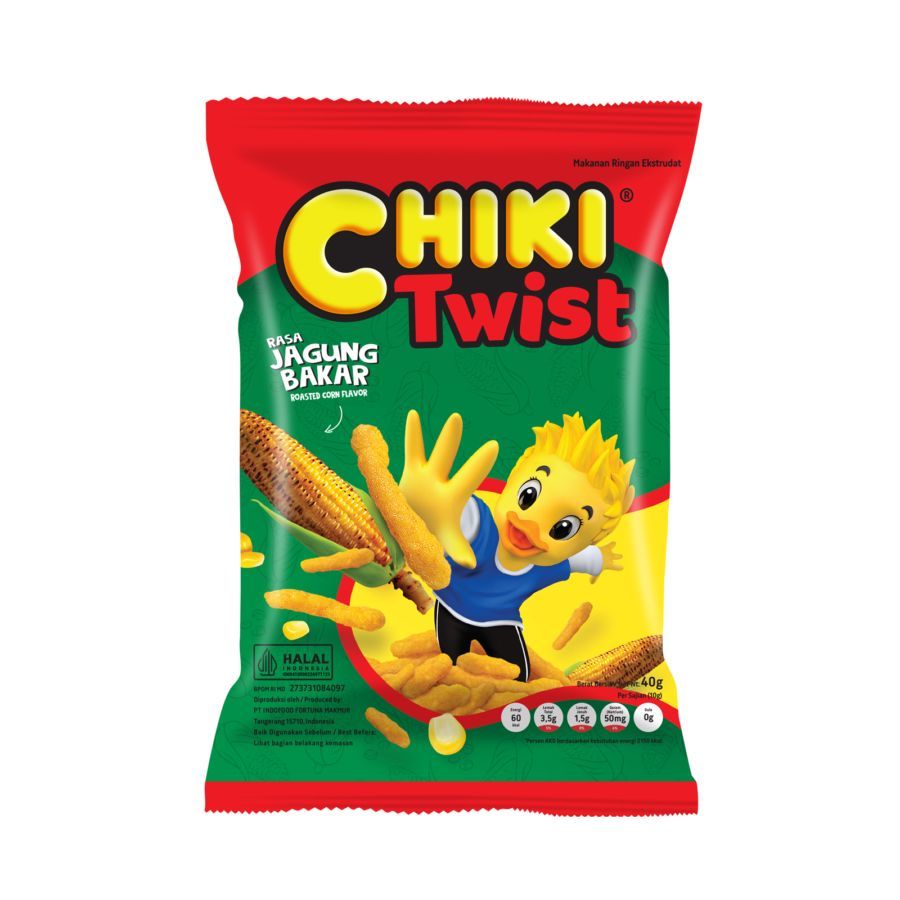 

Chiki Twist Roasted Corn 40gr / Chiki Twist 40gr 1 renceng (10 bungkus)