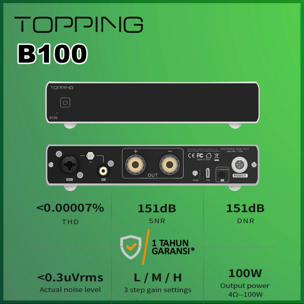 Topping B100 B 100 Mono Pure Power AMP Amplifier Output Power