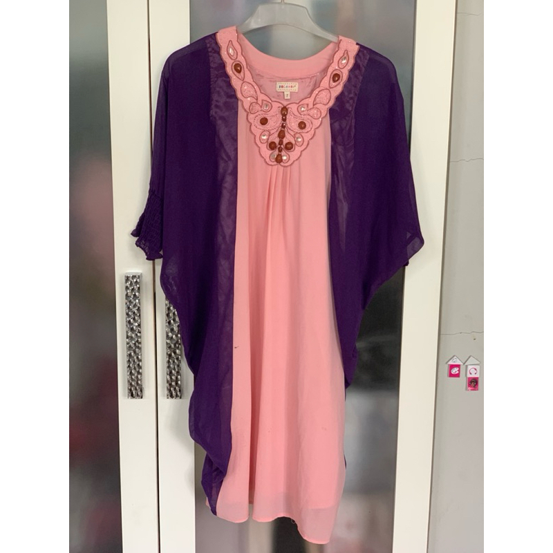 dress solemio gamis lebaran anak size 7 dan 11 preloved