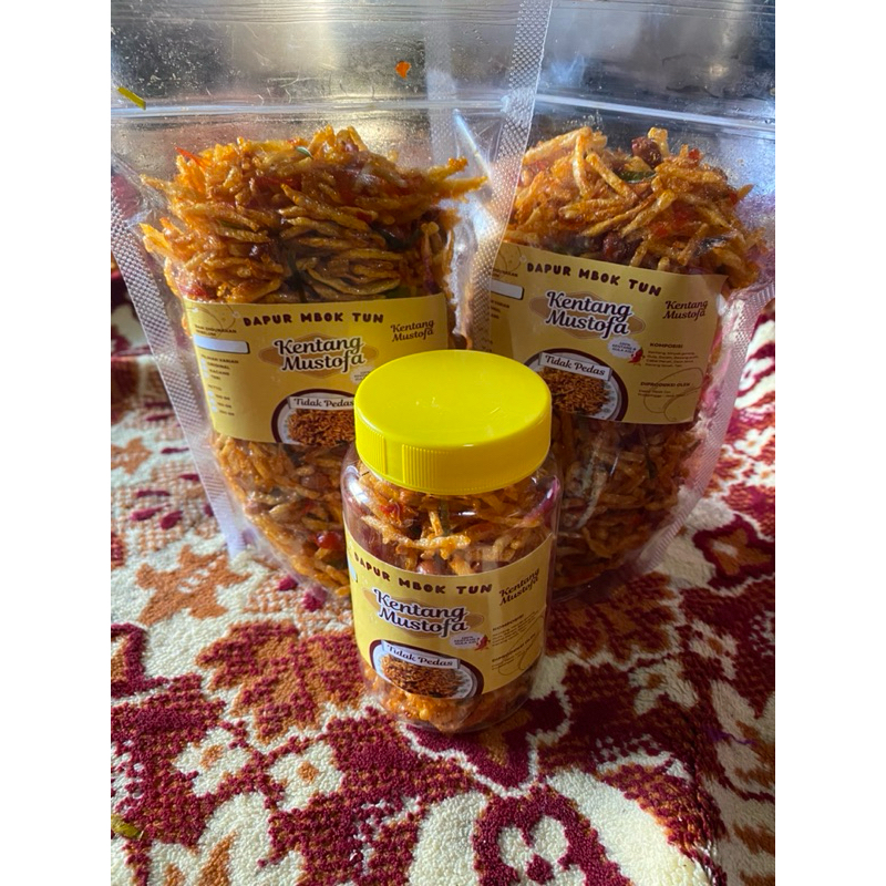 

KERING KENTANG MUSTOFA MBOK TUN (TIDAK PEDAS) 100%KENTANG DAN CABAI ASLI TANPA PENGAWET & NON MSG