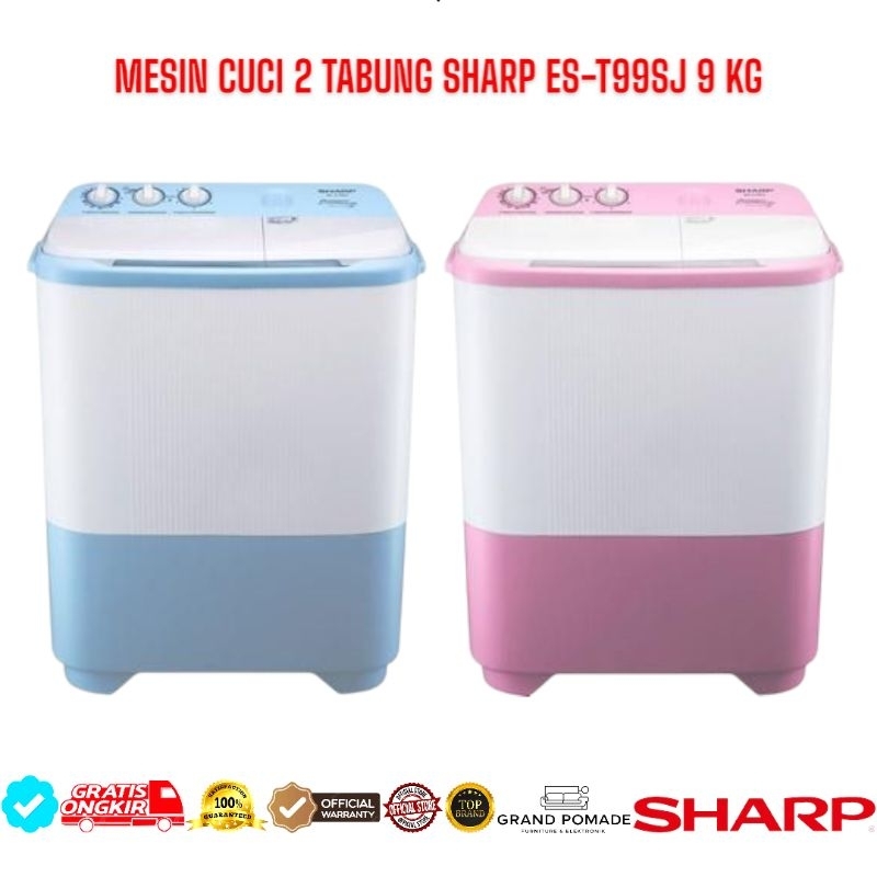MESIN CUCI 2 TABUNG SHARP ES-T99SJ 9KG