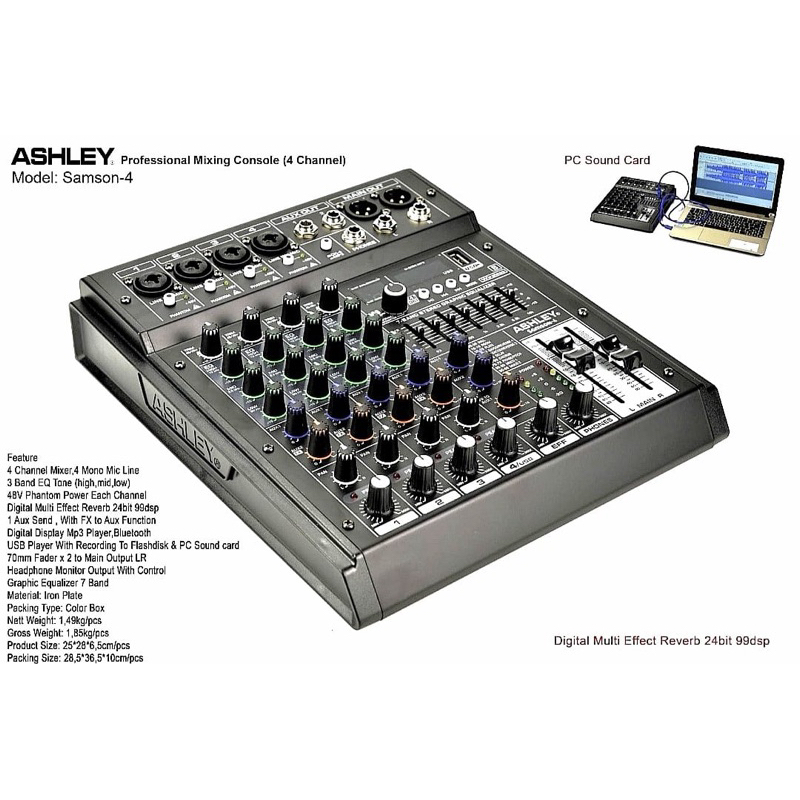 Ashley Samson-4 – Mixer Audio Profesional 4-Channel