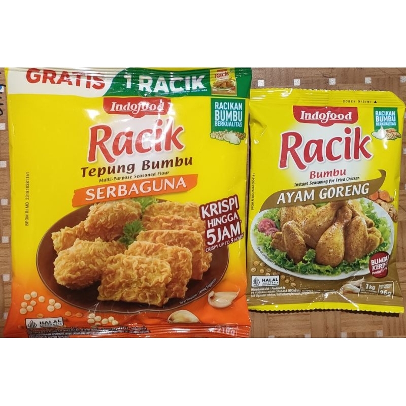 

racik tepung bumbu serbaguna 210 gr gratis 1 pcs racik bumbu ayam goreng ED 7 JUNI 26