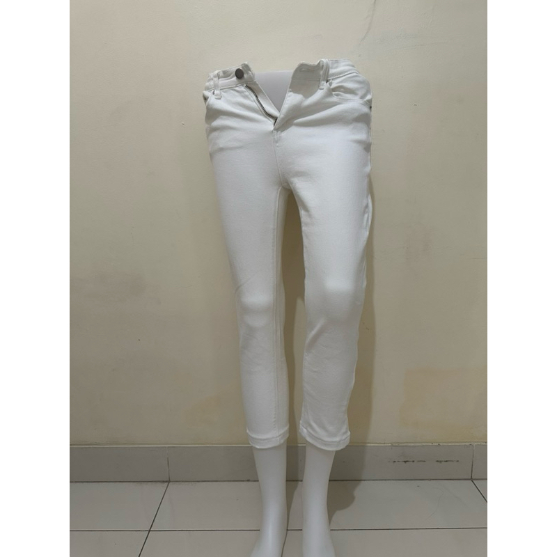 celana Jeans putih wanita untuk usia tanggung atau yg badan nya mungil jeans putih wanita 7/9 celana