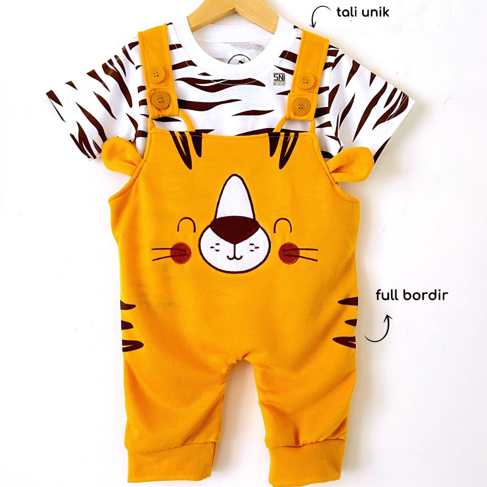 55MENARIK Overall Baju Setelan Kemeja Celana Pergi Jalan Fashion Anak Bayi Cowok Laki Murah timber p