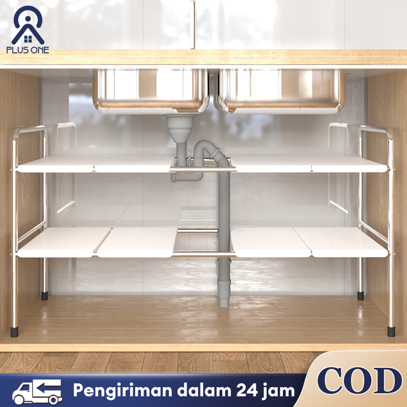 Rak kolong dapur  Rak Bawah Wastafel Rak dapur stainless steel Rak panci Rak lemari dapur Rak Susun 