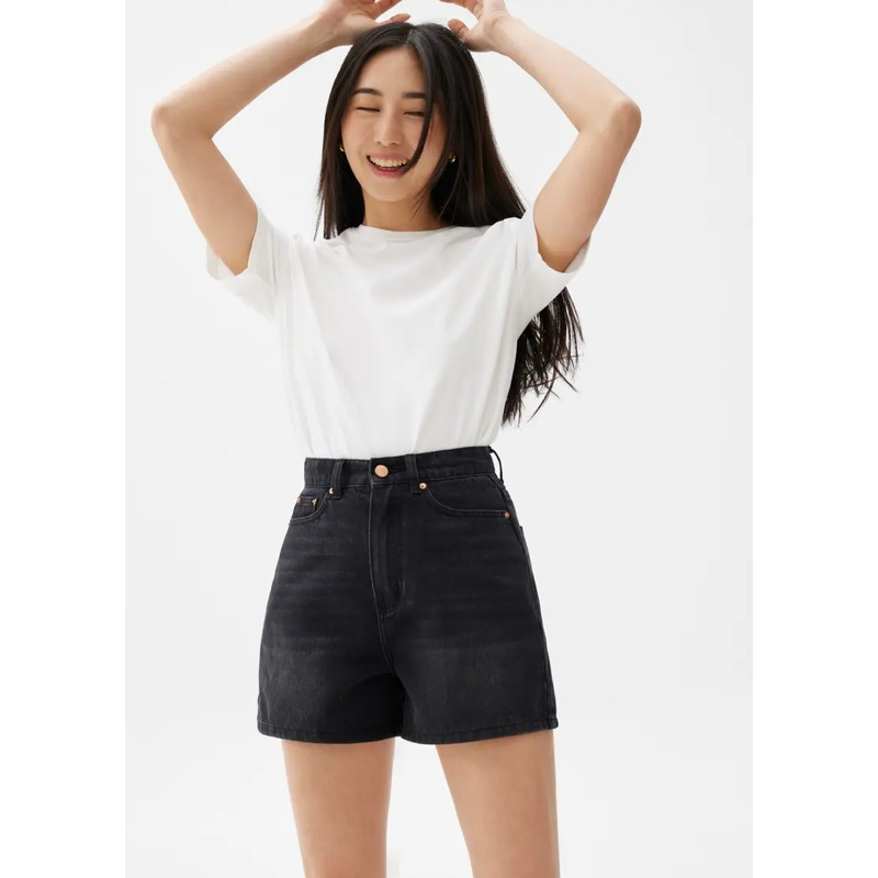Love, Bonito | Yuki Classic Denim Shorts in Black