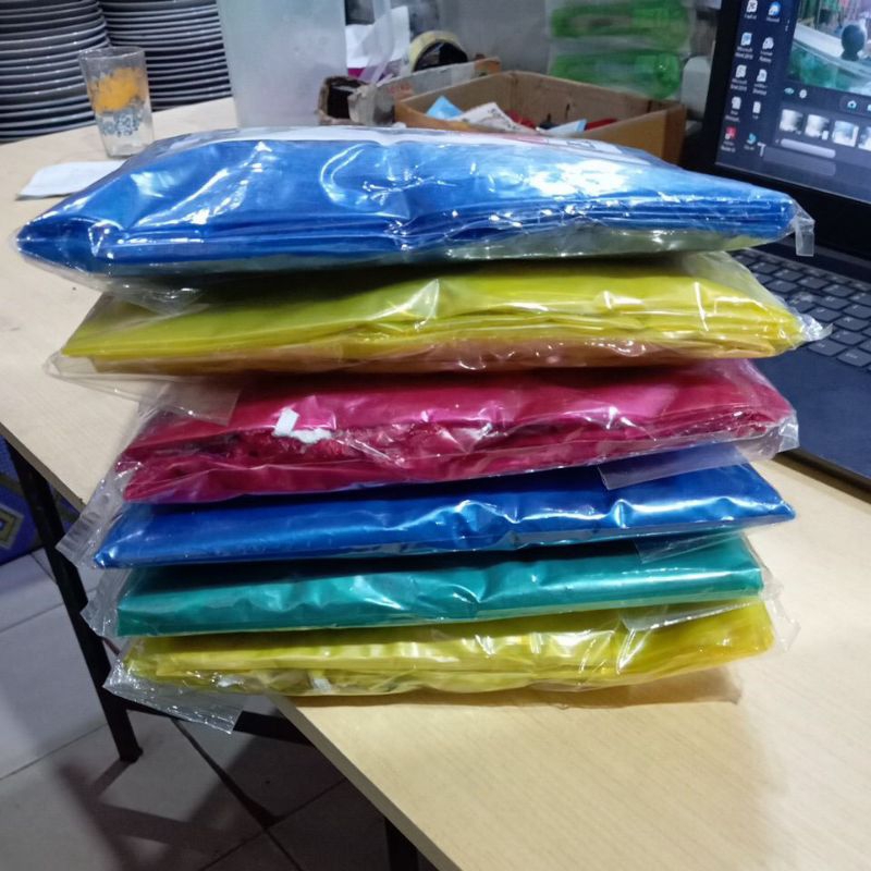 JAS HUJAN/MANTEL/JAKET  PLASTIK TEBAl (6 set ) MEREK RASA grosiran