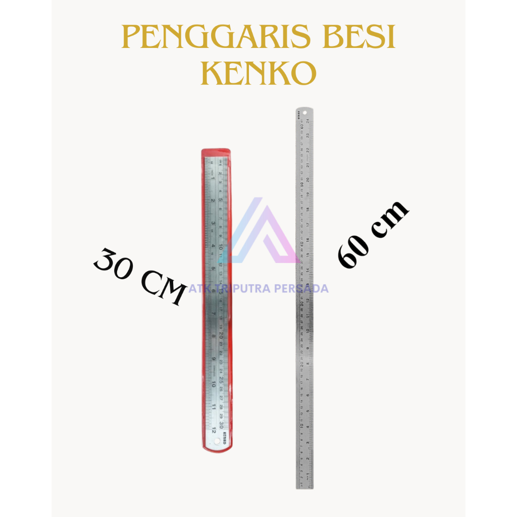 

Penggaris Besi Stainless Steel KENKO 60 cm & 30 cm Skala Presisi dan Anti Karat
