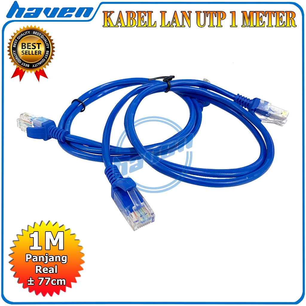 Kabel LAN RJ45 1 Meter 8Pin CAT 5E Baru Kabel LAN Biru / Kabel LAN Cat5e UTP 1 Meter Pakai Kabel LAN