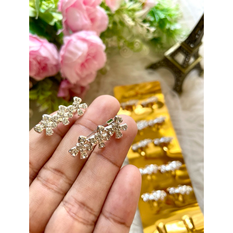 Bros dagu lusinan/ bros dagu mini/ bros dagu korea/ bros mini/ bros kecil /bros peniti dagu silver l