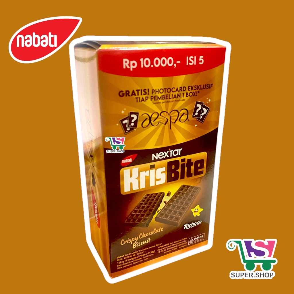 

Nextar Kris Bite AESPA Crispy Chocolate Biscuit PACK (isi 5 pcs)