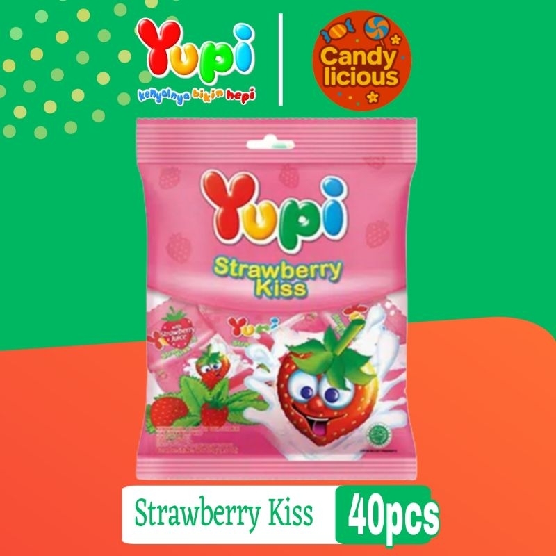 

Permen Yupi Strawberry Kiss Bag Besar 120gr isi 40pcs
