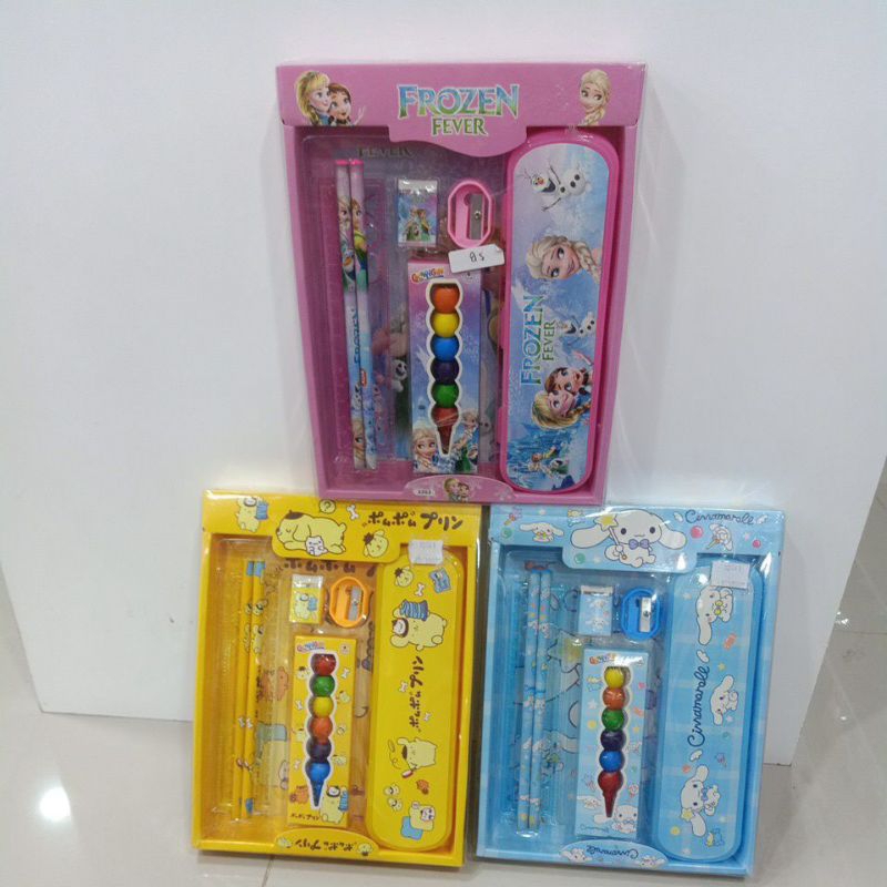 

perlengkapan set sekolah motif sanrio dan frozen /Alat tulis sekolah anak