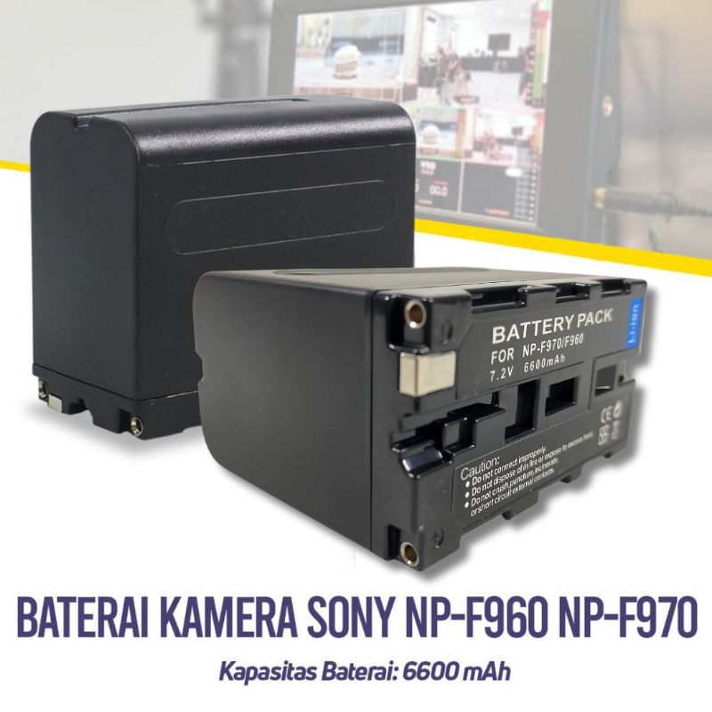Batre kamera video Sony HXR MC2500 Vidio MC 2500 baterai np F960 npF970 batery npF960 F970 lampu led