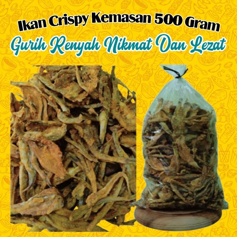 

KRIPIK IKAN CRISPY GORENG GURIH RENYAH BERGIZI CEMILAN SNACK SEAFOOD ORIGINAL 500 GRAM ORIGINAL HALAL BISA COD