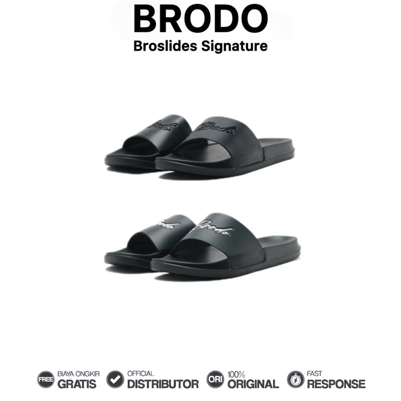 Brodo Broslide Signature Sandal Pria Wanita Casual Harian Nyaman Unisex Fashion Original 100%