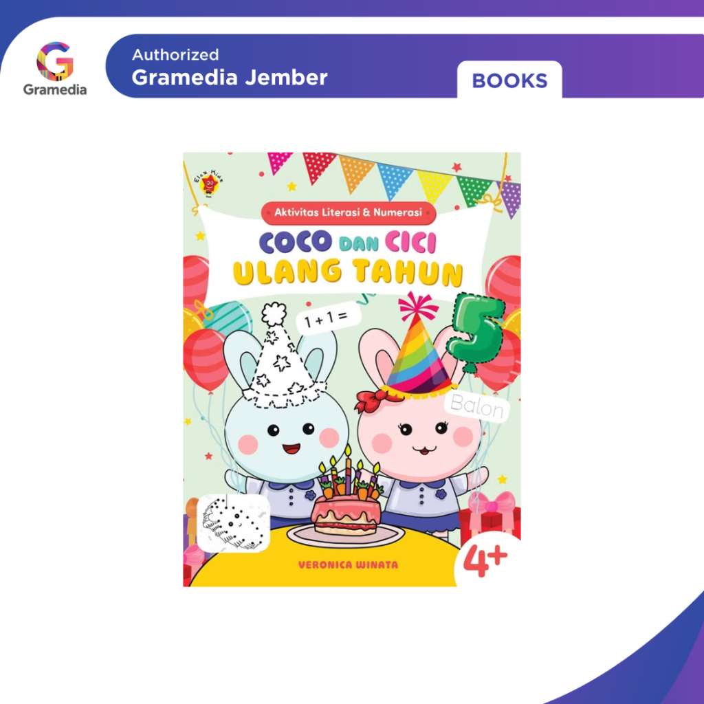 Aktivitas Literasi & Numerasi: Coco dan Cici Ulang Tahun - Gramedia Jember