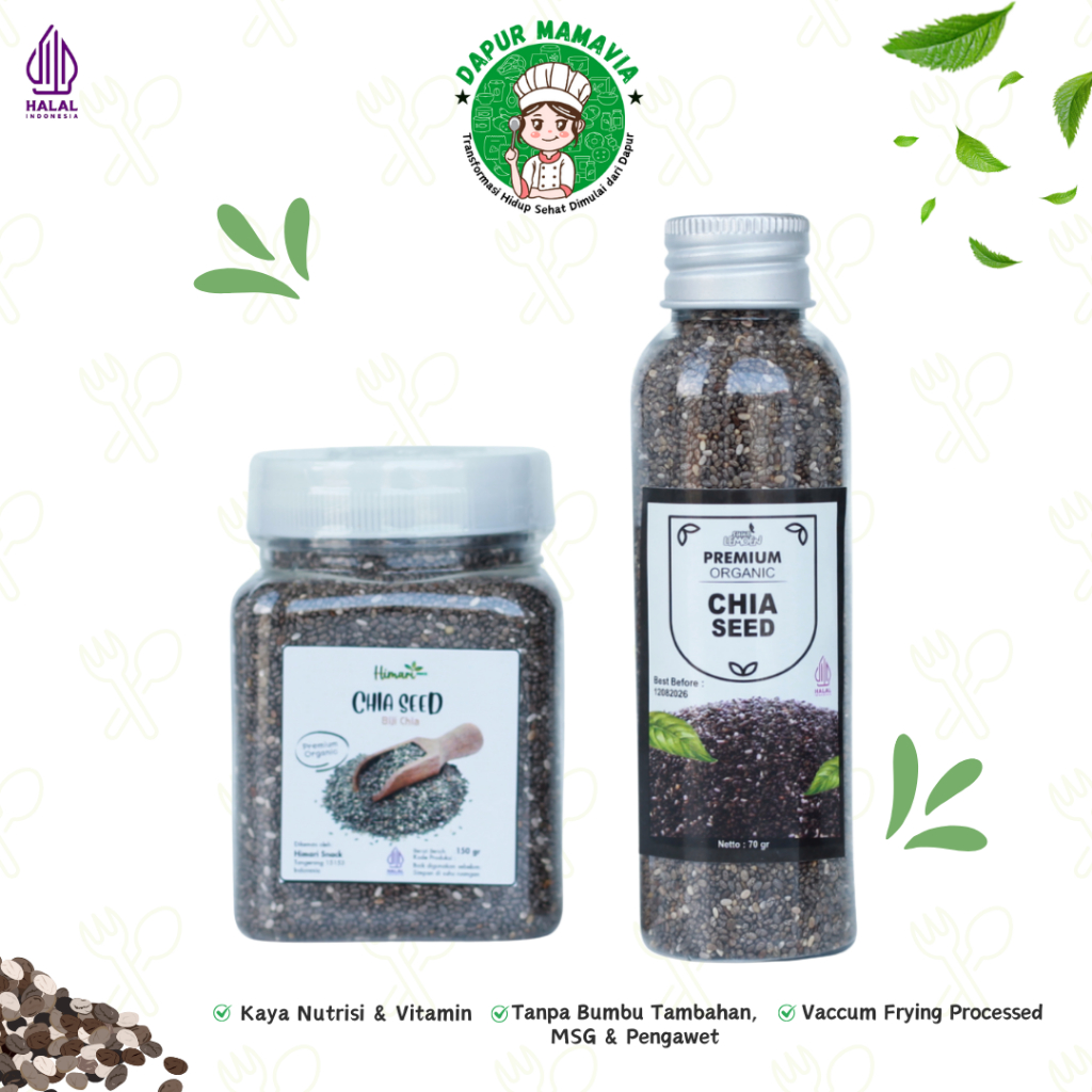 

Biji Chia Seeds Organic Premium Black Chiaseed Original Kemasan Botol Plastik 70gr & 150gr