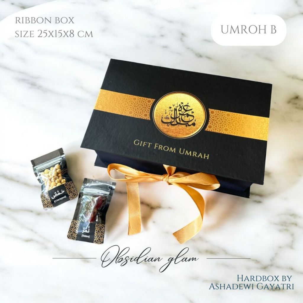 

HARDBOX BY ASHADEWI - HAJI DAN UMROH - OBSIDIAN GLAM - UMROH B (25X15X8 CM) / BOX LEBARAN / HAMPERS