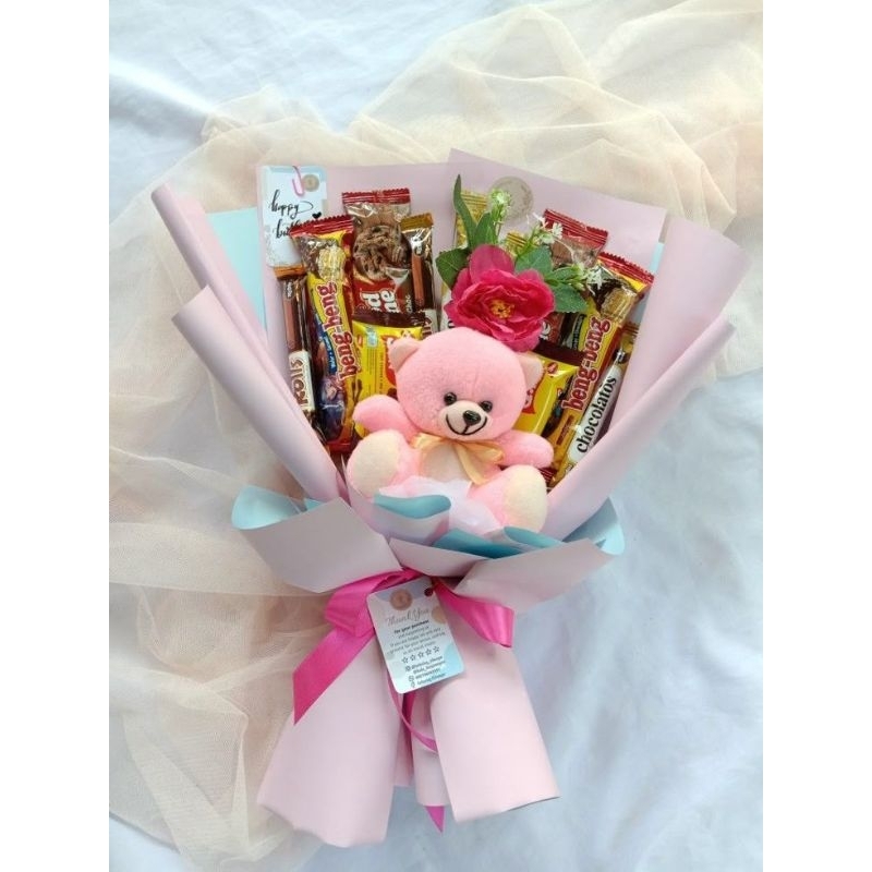 buket bunga snak/buket Snack/buket boneka bunga snack