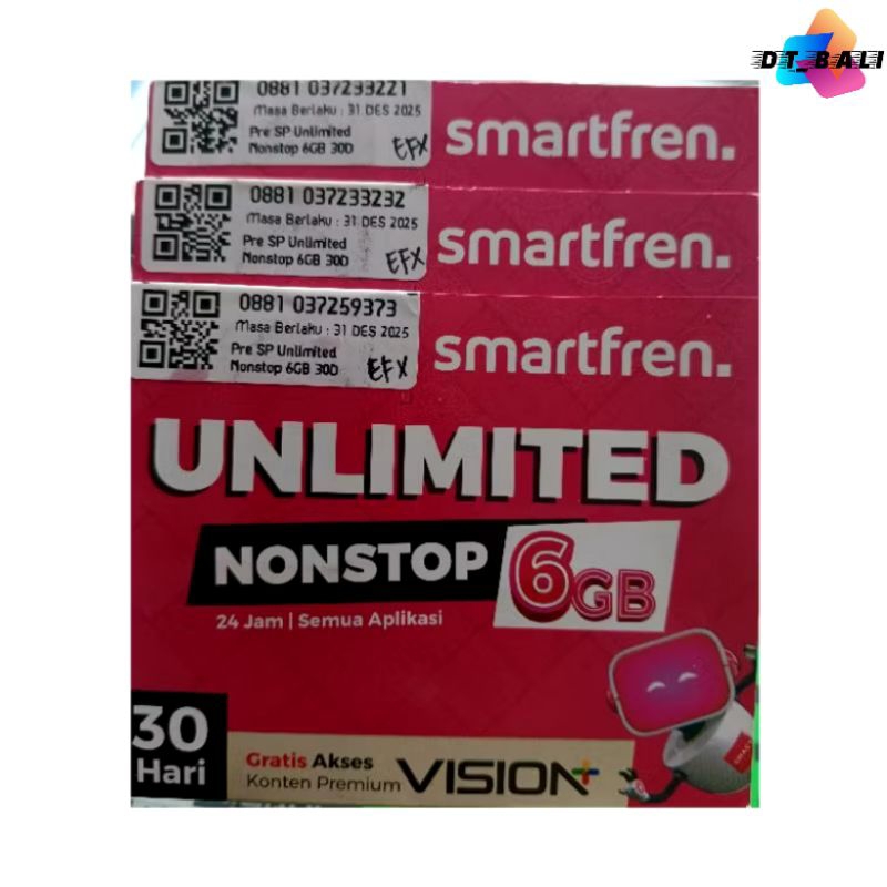 KARTU SMARTFREN 6 GB KUOTA UTAMA / KARTU PAKET / KARTU KUOTA
