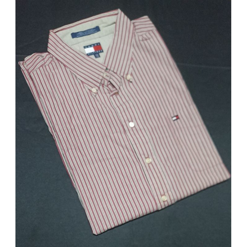KEMEJA TOMMY HILFIGER FORMAL SINGEL POCKET BIG SIZE SECOND ORIGINAL