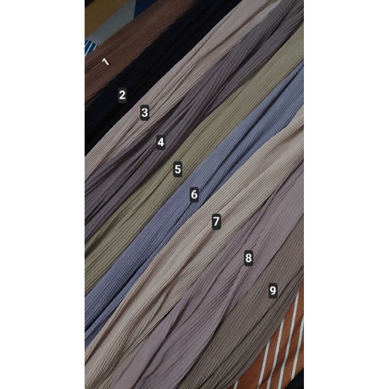 Preloved Pashmina Plisket Jasmine Hijab - Warna Earth Tone Mocca Navy Dusty Pink Cream Coksu Khaki J