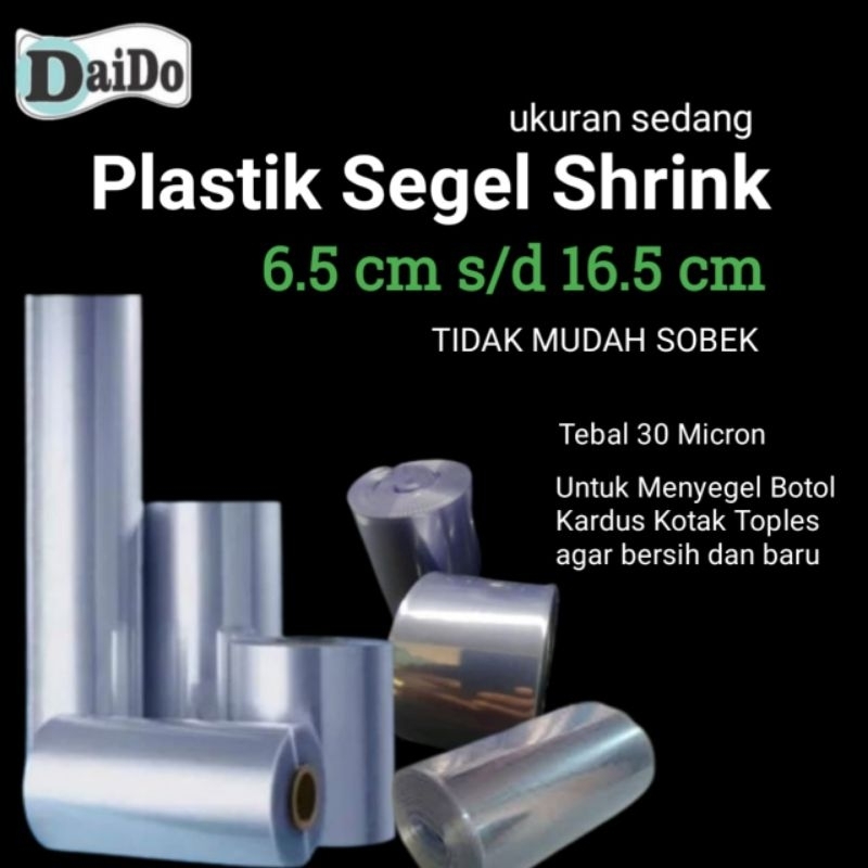 

SHRINK SEDANG 6.5cm s/d 16.5cm PLASTIK SEGEL SHRINK PVC FILM BENING TRANSPARAN 250 gram KUAT TIDAK MUDAH SOBEK PLASTIK MENGKERUT KENA PANAS BOTOL KOTAK KARDUS TOPLES HP BUKU PARCEL HAMPERS