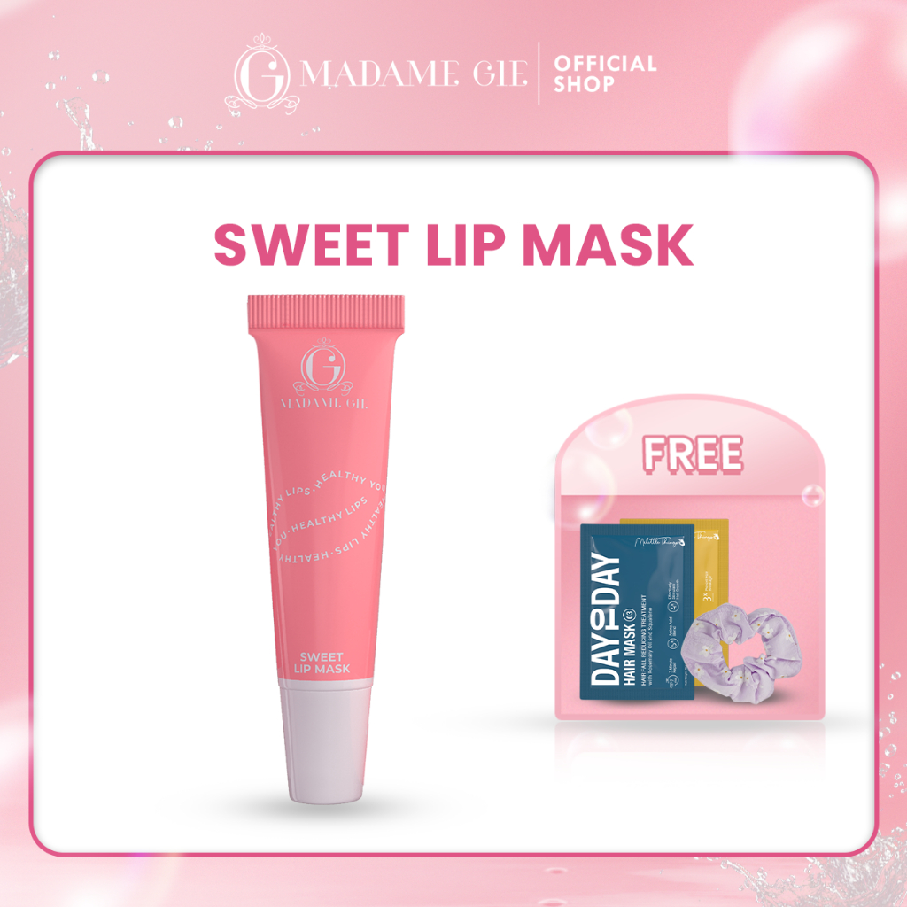 [GRATIS 2PCS HAIR MASK + SCRUNCHIE] [FLASH SALE] Madame Gie Sweet Lip Mask - Lip Scrub Vitamin E, Li