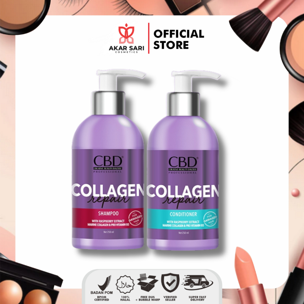 CBD Collagen Repair Shampoo | Conditioner - Shampoo Untuk Rambut Rusak 250 ml