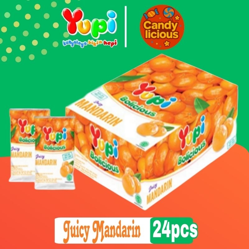 

Permen Yupi Bolicious Juicy Mandarin Diaplay Box isi 24pcs