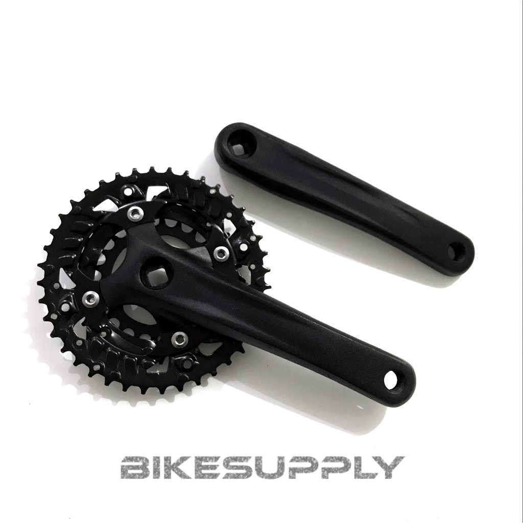 NEW Crankset Piringan Sepeda Triple 3 Speed 22T 30T 40T Warna Hitam Panjang Arm 175 mm BCD 96 mm