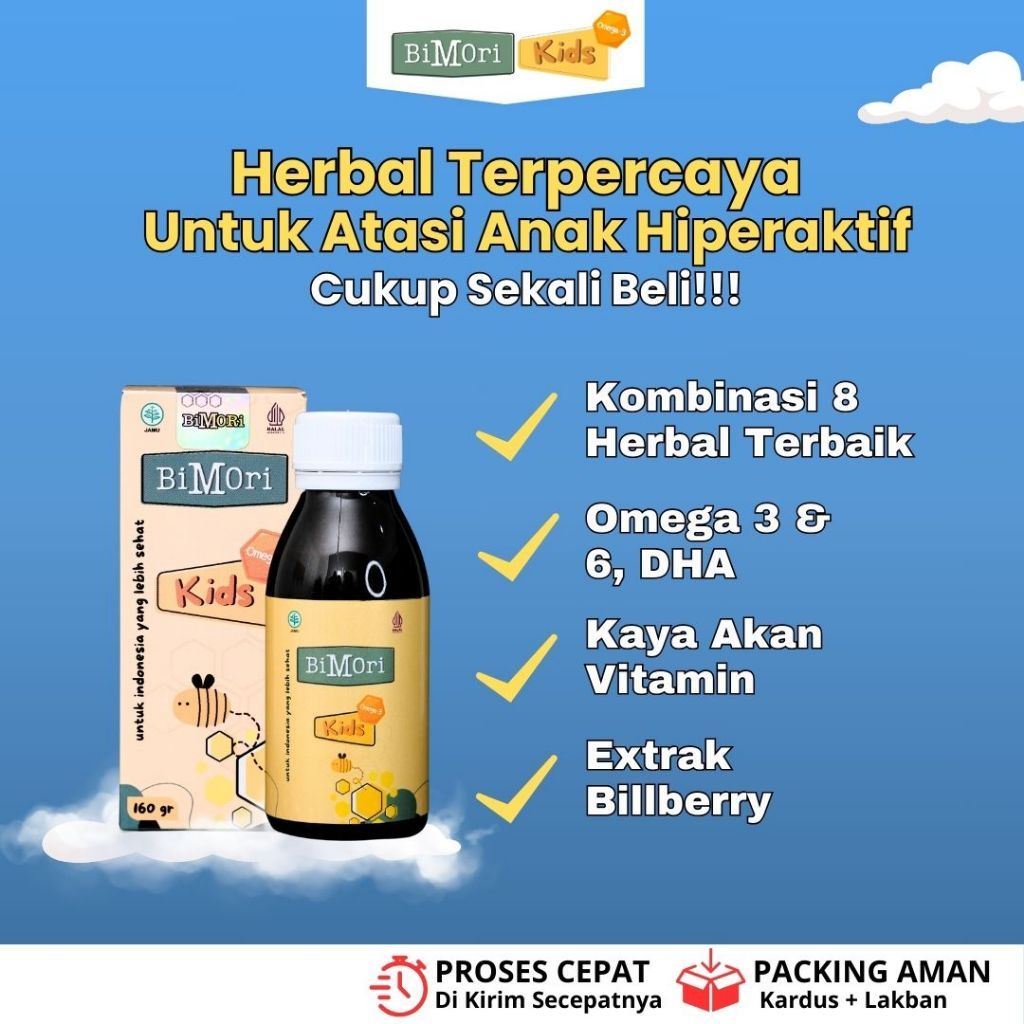 Bimori Kids Obat Anak Hiperaktif Vitamin Otak Anak Autis Pelancar Bicara Obat Herbal Extrak Pegagan