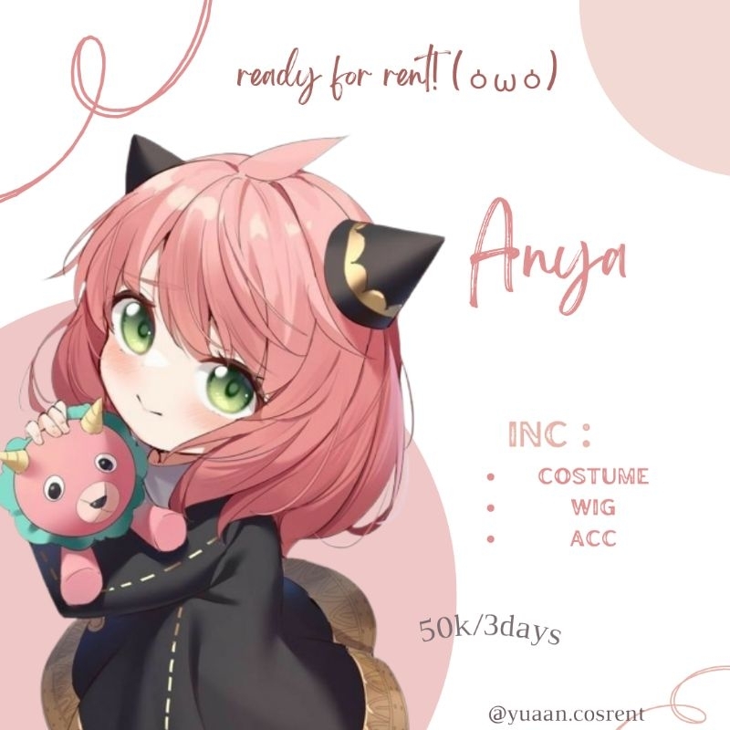 [ RENTAL ] Cosplay Anya Forger Spy x Family size allsize