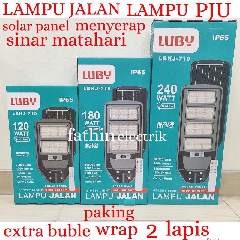 LAMPU JALAN / LAMPU PJU SOLAR PANEL LUBY LBKJ PUTIH 120W-240W