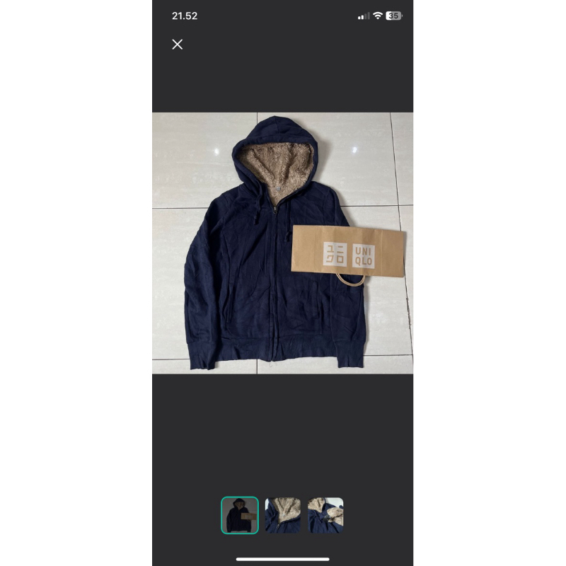 j29 jaket sherpa uniqlo navy L fit S original