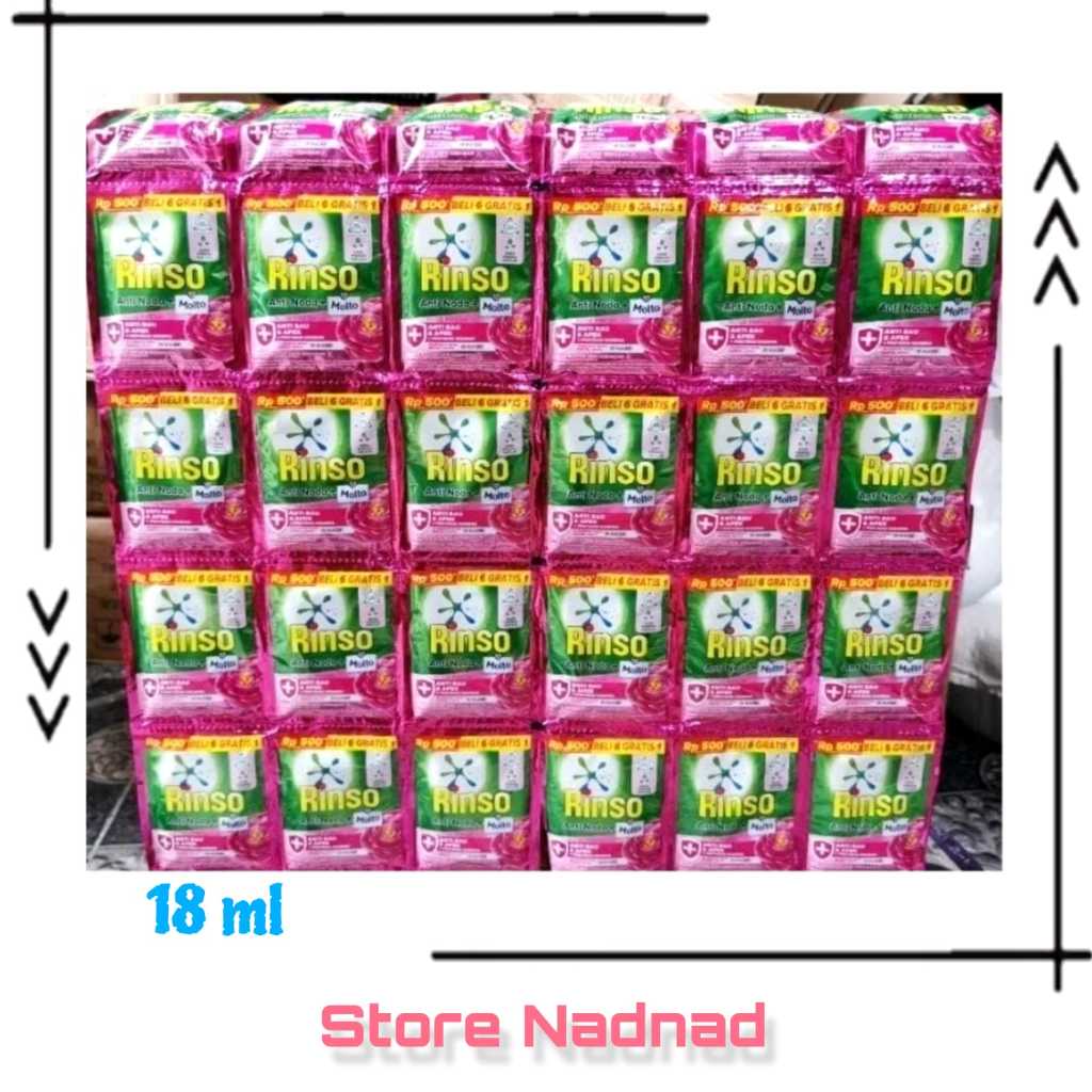 RINSO Deterjen Cair Renceng | RINSO Liquid Renceng | RINSO Cair Sachet | 12 pcs