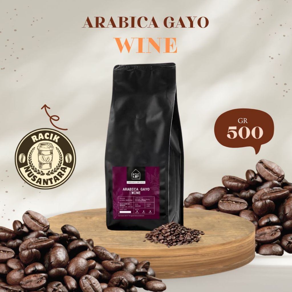 

Kopi Gayo Wine Arabica Specialty – Natural Fermentasi, Medium Roast, Asli Aceh Tengah