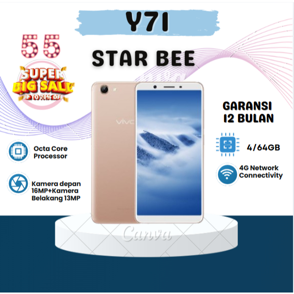 HP VIVO Y71 RAM 4/64 FULLSET BERGARANSI 12 BULAN