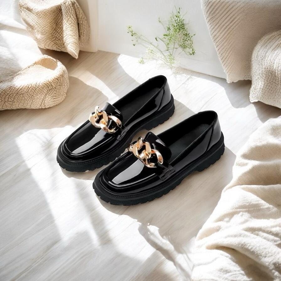 Sepatu Wanita Pantofel Kerja Hitam Style Korean Docmart Premium