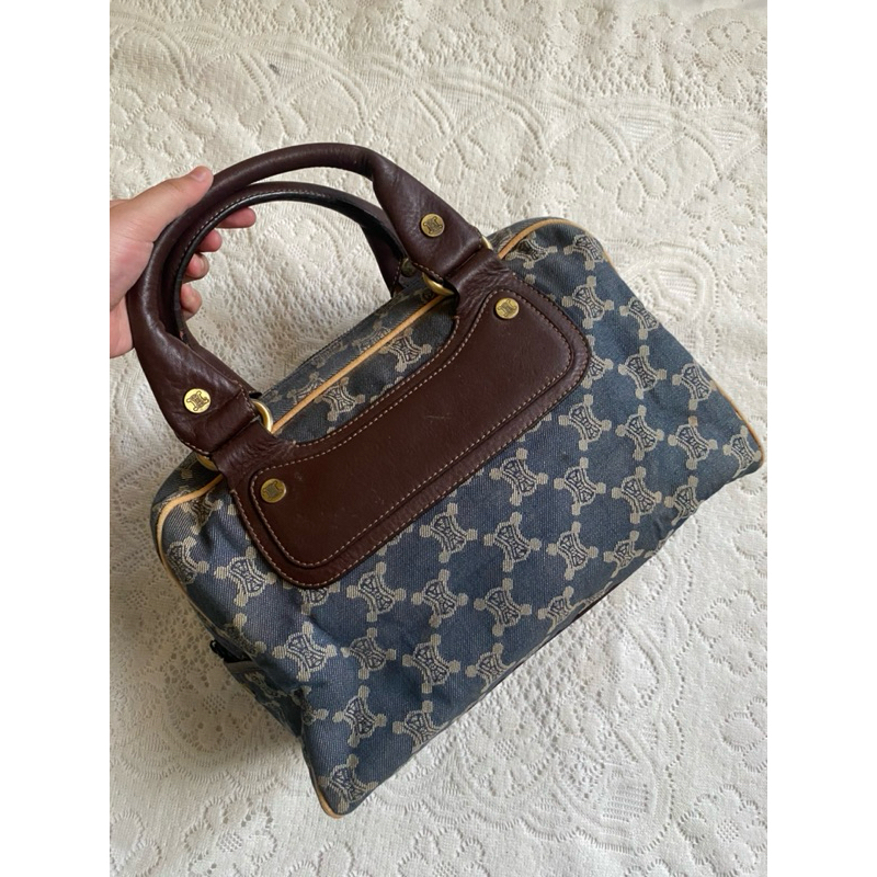 Tas Vintage Celine Denim Jeans Brown Speedy Hand Bag Preloved Thrift Y2K